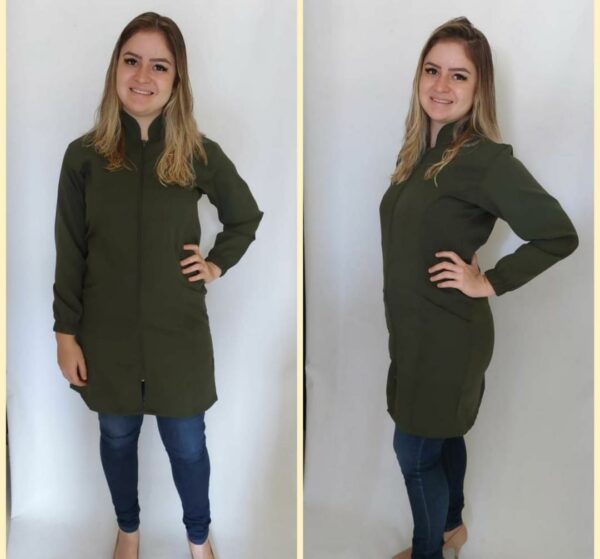 Jaleco Alfaiataria Zíper Verde Musgo