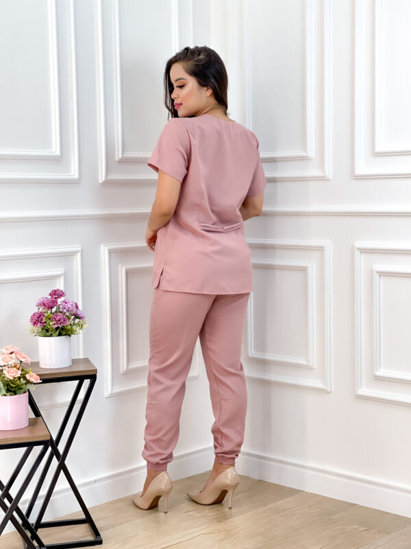 Scrubs Oxfordine Jogger com Manga Rosa Seco - Image 3