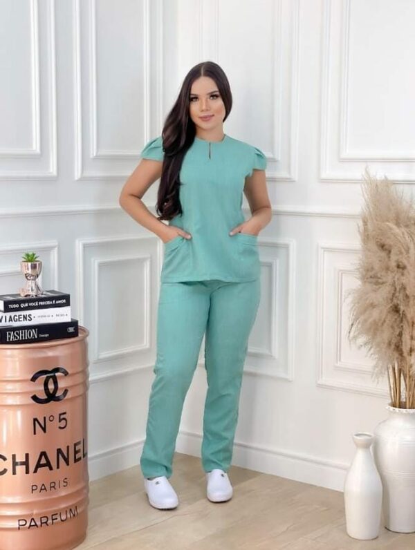 Scrubs Maria Melange Verde Água