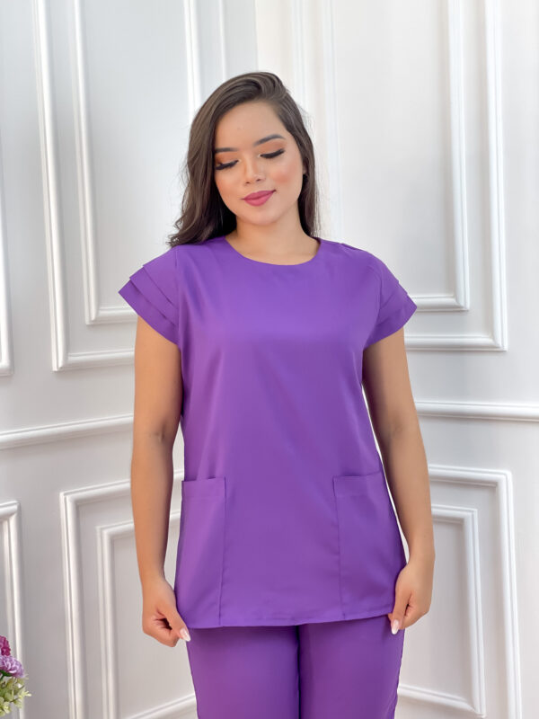 Scrubs Oxfordine Manga Dupla Roxo - Image 2