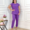 Scrubs Oxfordine Manga Dupla Roxo