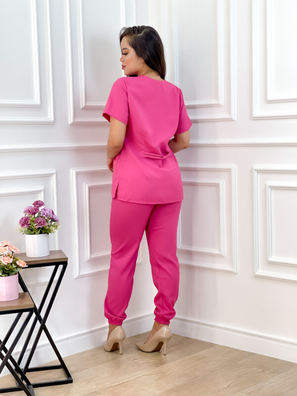 Scrubs Oxfordine Jogger com Manga Pink - Image 3