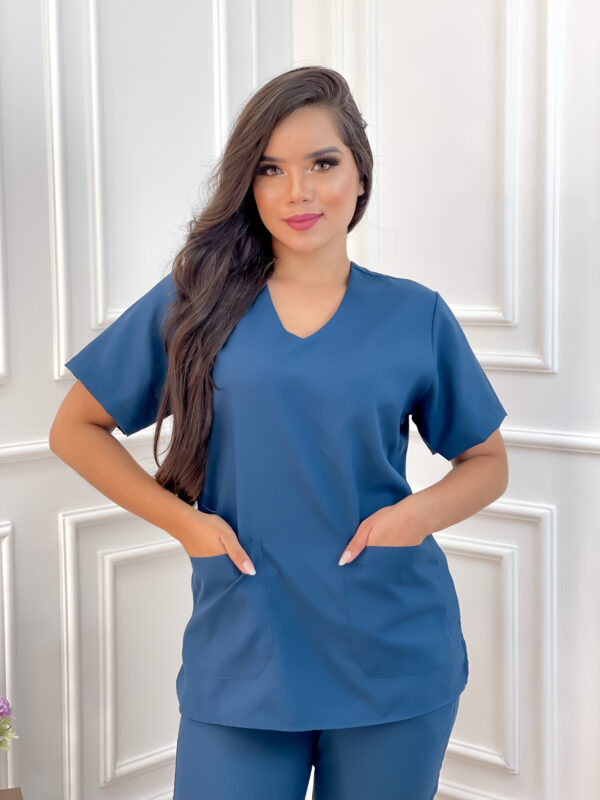 Scrubs Oxfordine Jogger com Manga Petróleo - Image 2