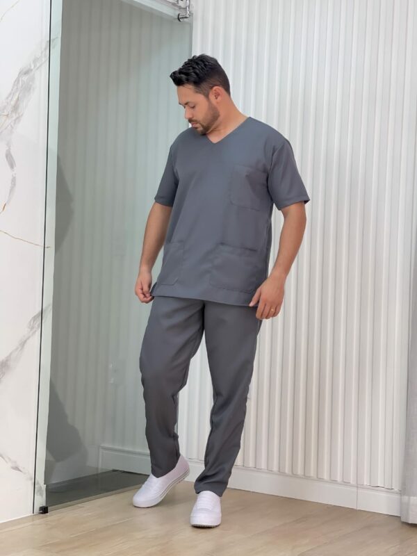 Scrubs Masculino Gabardine Cinza - Image 2