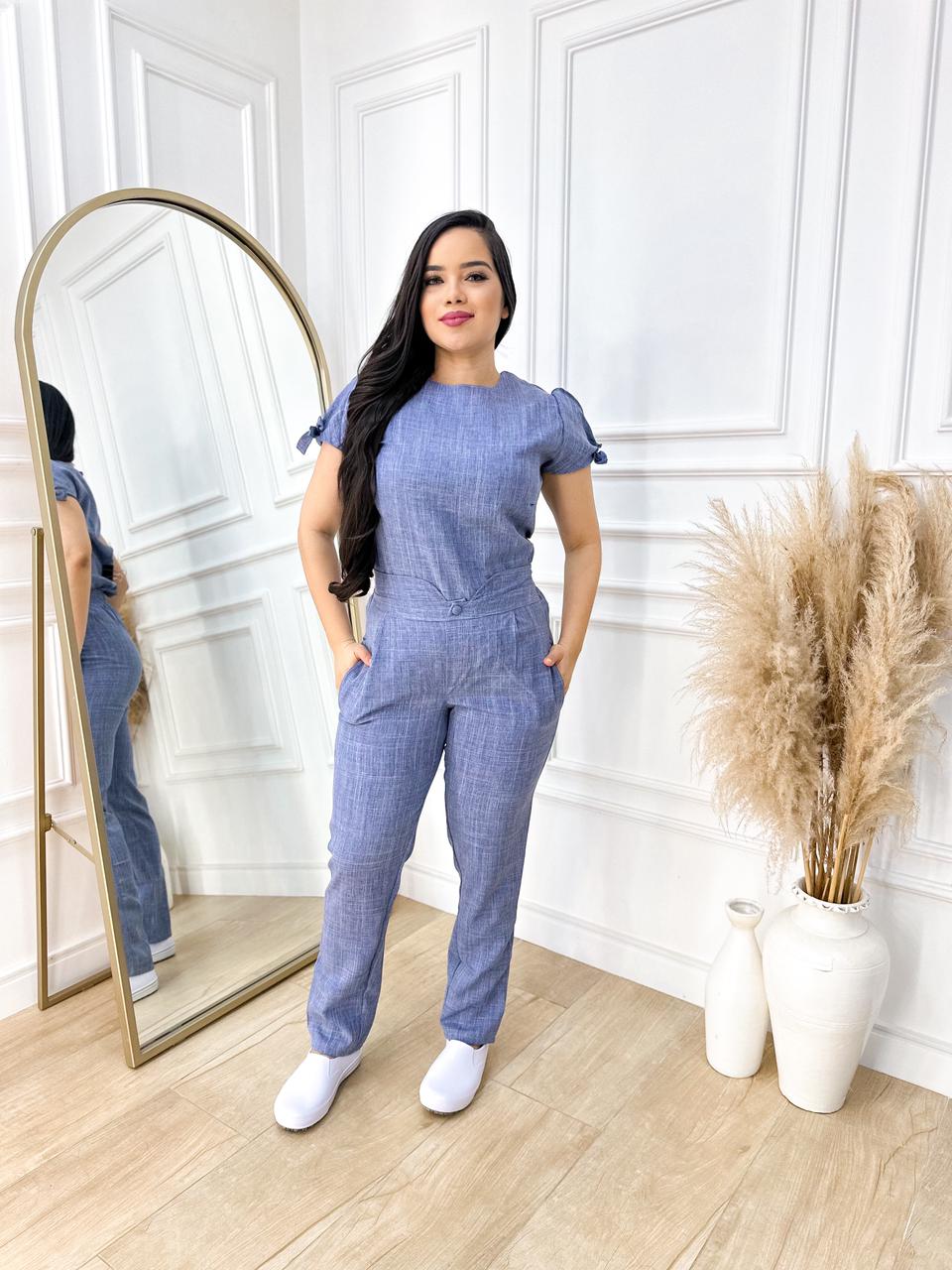 Scrubs Tatiane Melange Azul Indico - Imagem 3