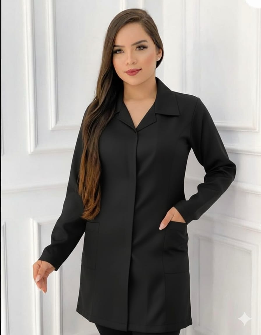 Jaleco Básico Oxford Preto