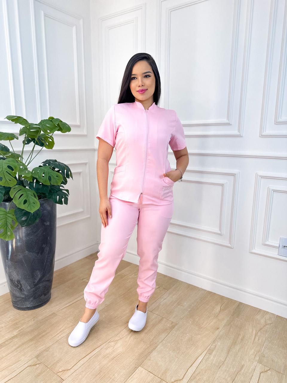 Scrubs Bia Alfaiataria Rosa Bebê