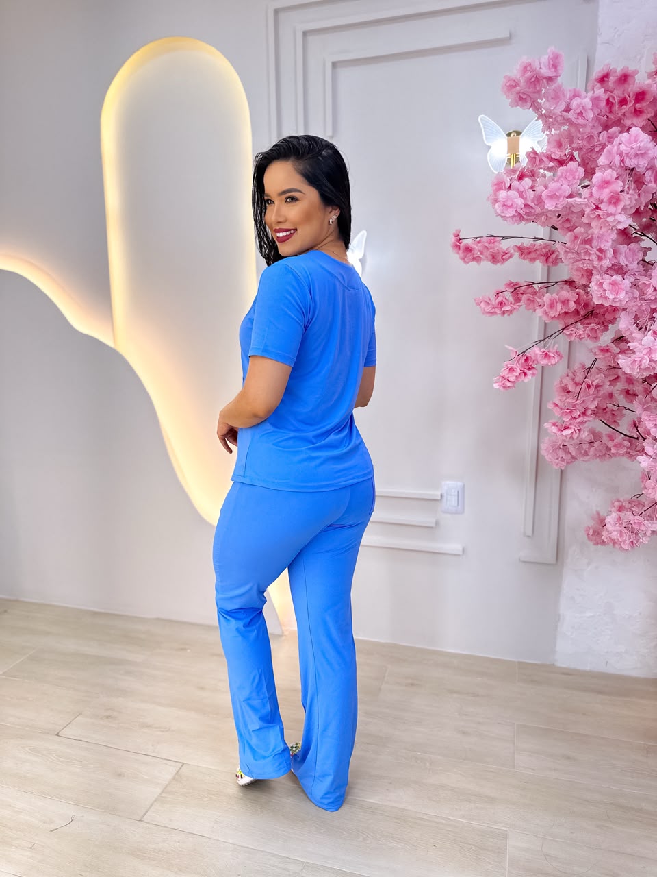 Scrubs Malha Tecnológica Azul Claro - Imagem 3