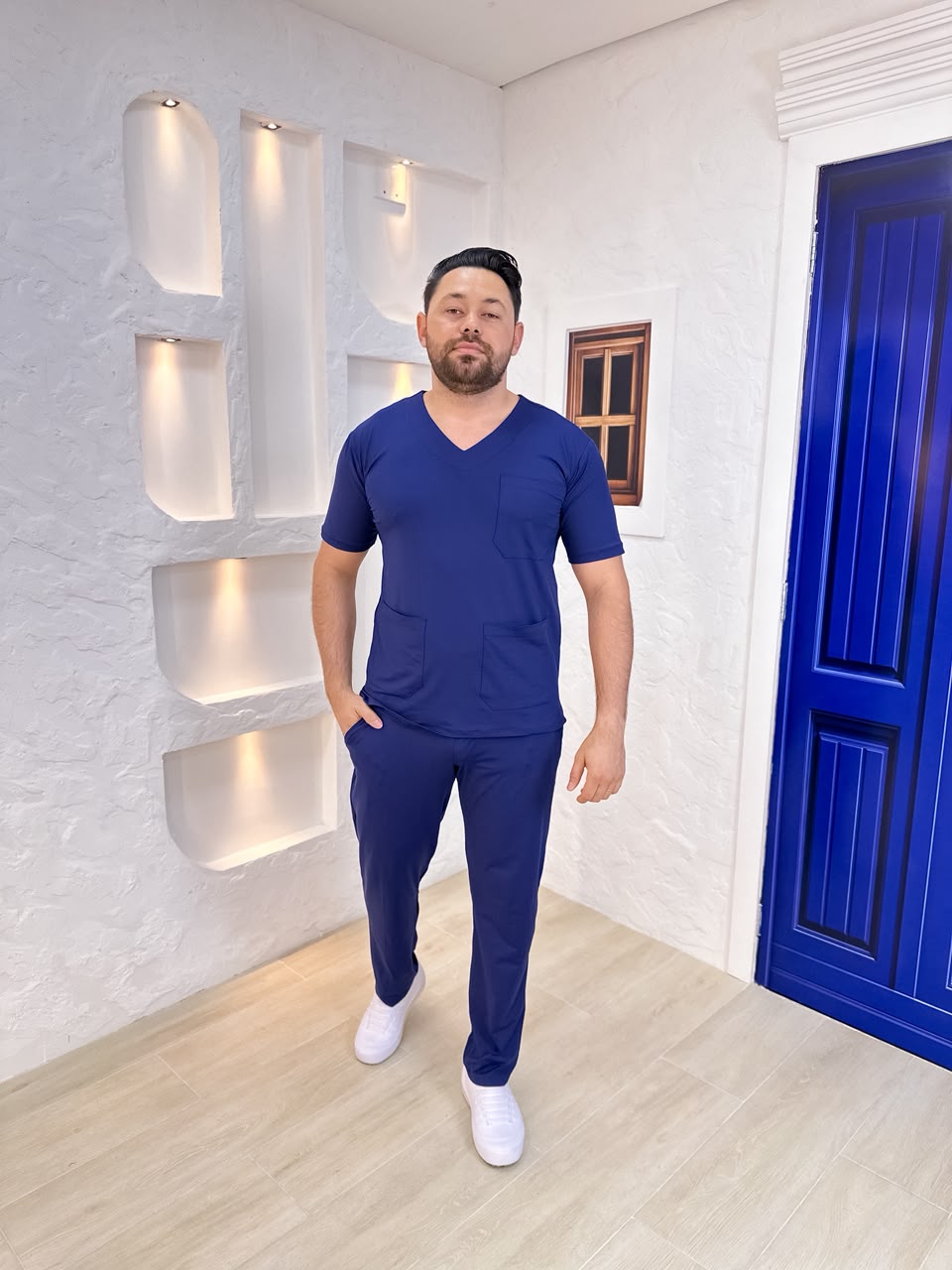 Scrubs Malha Tecnológica Masculino Azul Marinho