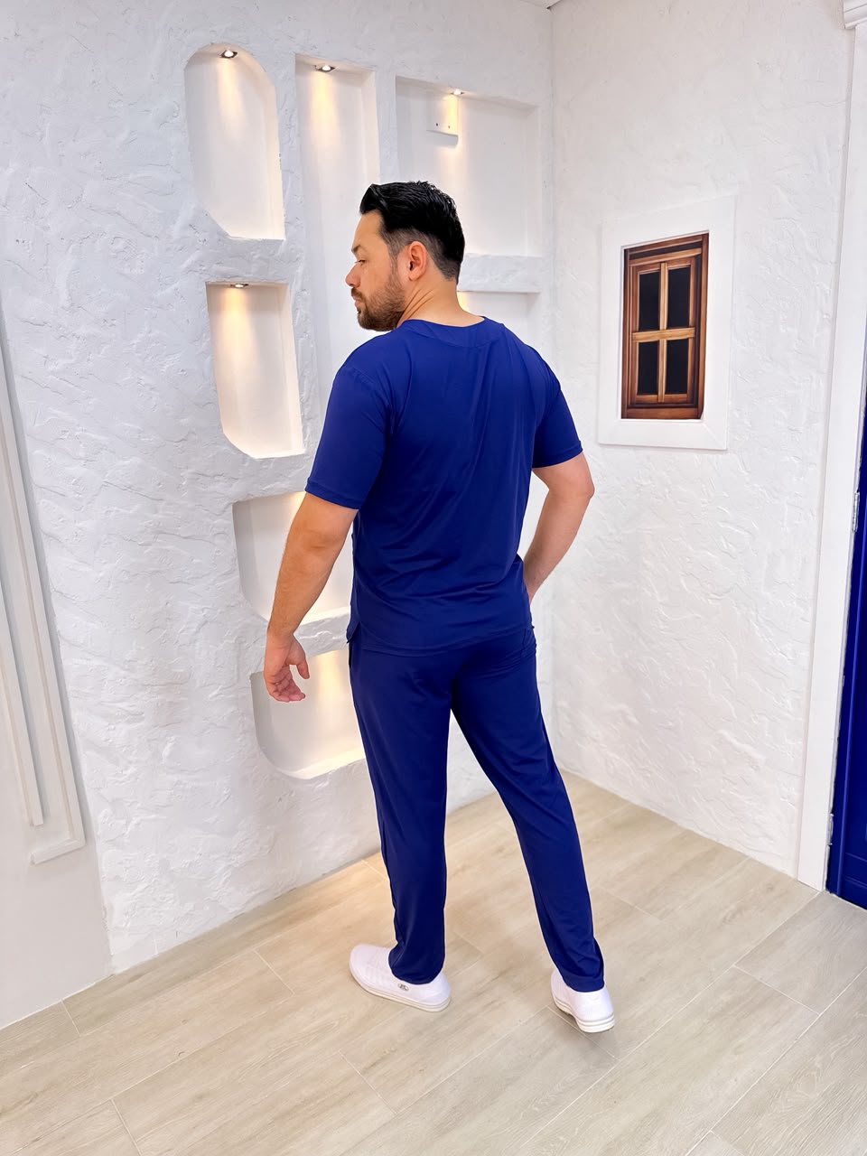 Scrubs Malha Tecnológica Masculino Azul Marinho - Imagem 3
