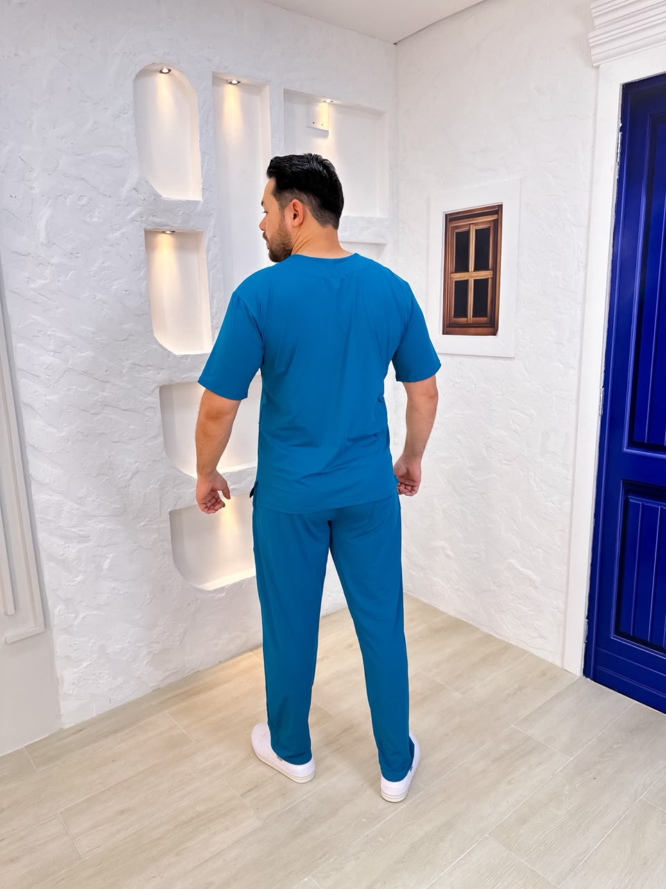 Scrubs Malha Tecnológica Masculino Petróleo - Imagem 3