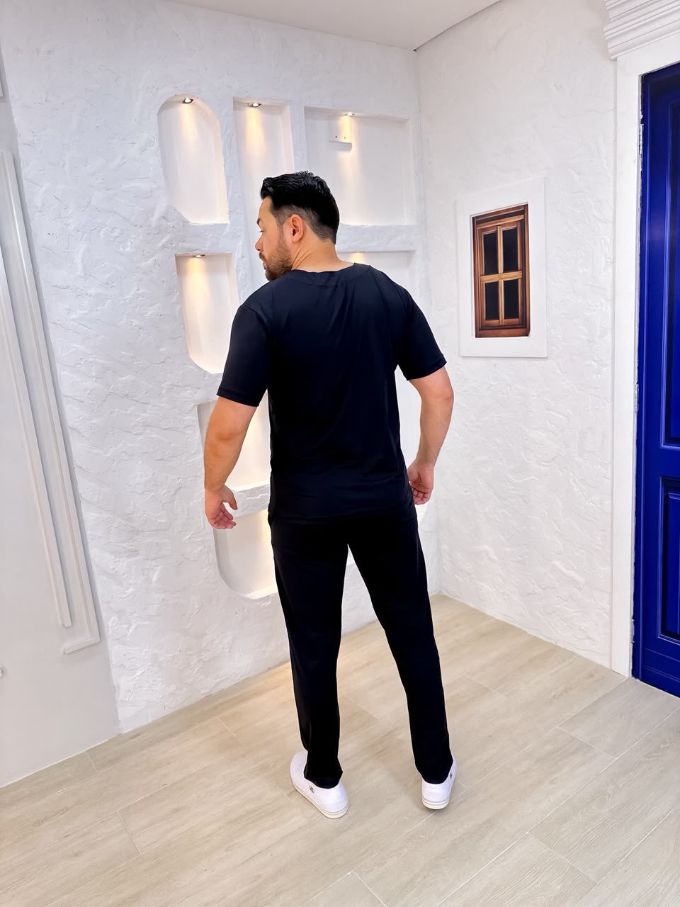 Scrubs Malha Tecnológica Masculino Preto - Imagem 3