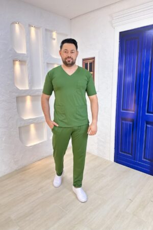 Scrubs Malha Tecnológica Masculino Verde Musgo
