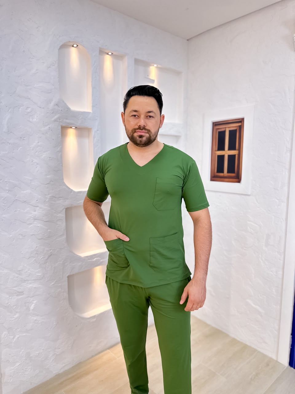 Scrubs Malha Tecnológica Masculino Verde Musgo - Imagem 2